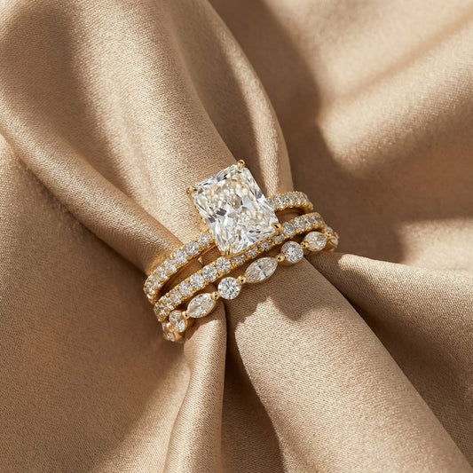 3-Piece Wedding Ring Set | Elegant Ring Set for Brides