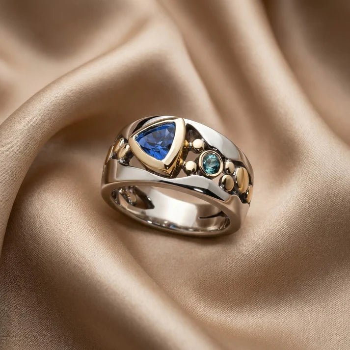 Vintage Blue Crystal Ring