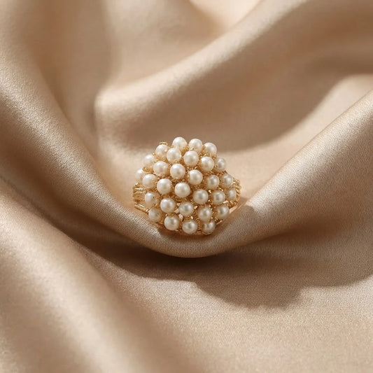 Ring with Embedded Pearls