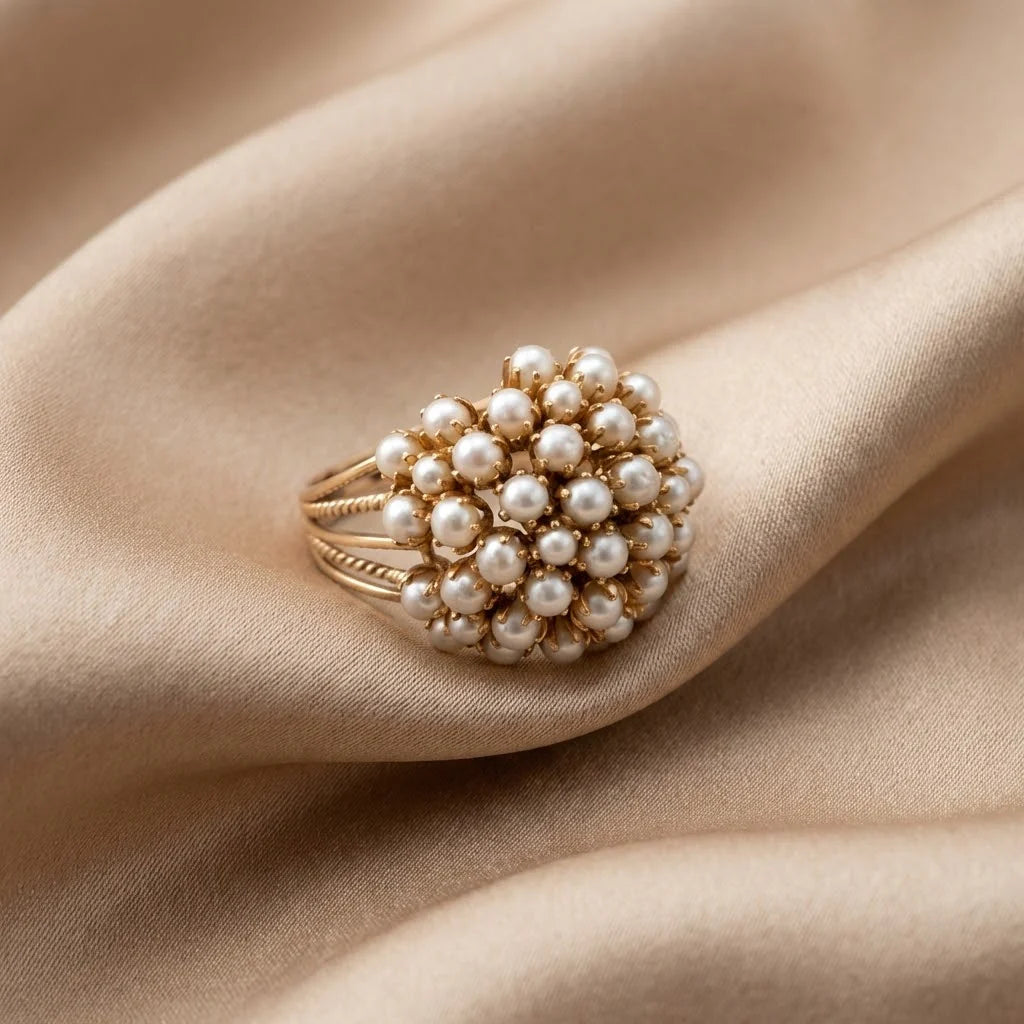 Ring with Embedded Pearls
