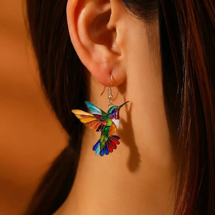 Beautiful Hummingbird Necklace with Gift Earrings